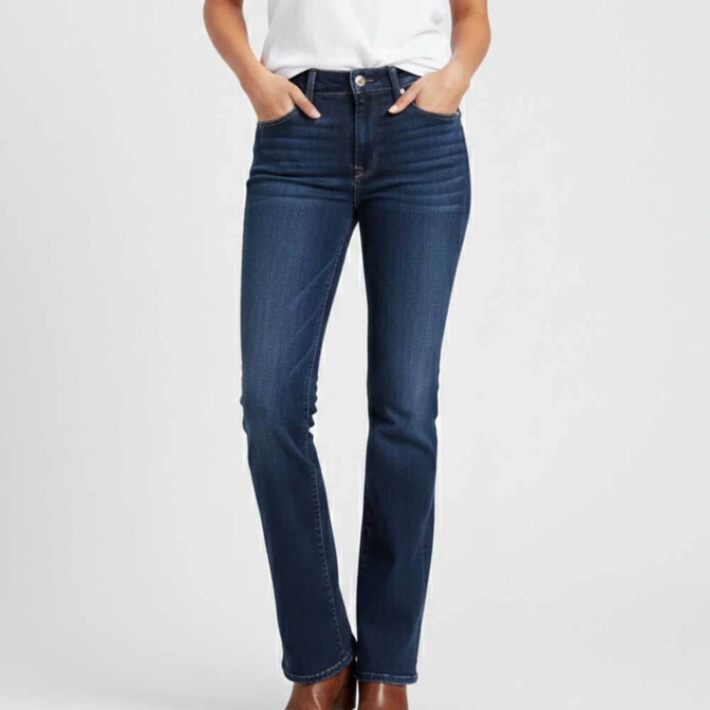 7 For All Mankind Women’s Mid-Rise Bootcut Jeans, Size 32, Dark Wash, Stretch